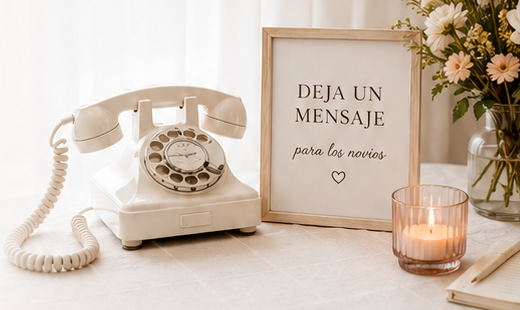 Telefono y cuadro para dejar un mensaje